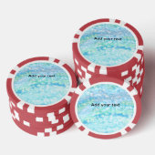 Eenvoudige hemelblauwe glitsterren voegen jouw tek poker chips (Opstapeling)