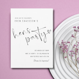 Eenvoudige hennen Night Party Invitation Sjabloon Kaart