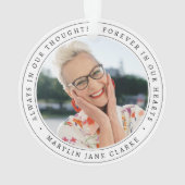 Eenvoudige herdenking foto Kerstmis Ornament (achterkant)