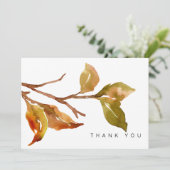 Eenvoudige Herfst bladeren begrafenis dank u Bedankkaart (Staand voorkant)