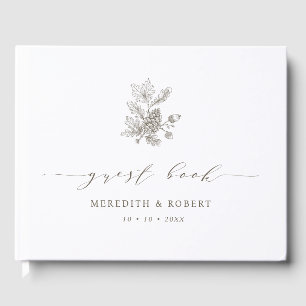 Eenvoudige Herfst eikels & Pinecone Script Wedding Gastenboek