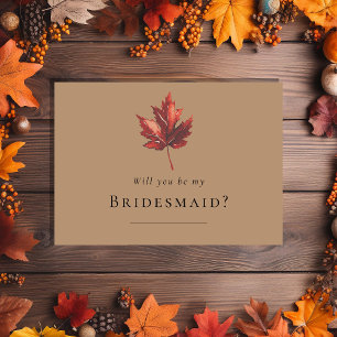 Eenvoudige Herfst terracotta bruiloft bruidsmeisje Kaart