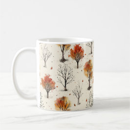 Eenvoudige Herfst Trees Print Herfst Esthetisch Koffiemok