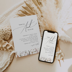 Eenvoudige herfst Wildflower Huwelijksuitnodigin Kaart