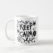 Eenvoudige herinnering Houd Calm Clack White Doodl Koffiemok (Links)