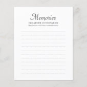 Eenvoudige herinneringen Foto Funeral Attendance K (Voorkant)