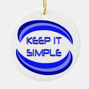 Eenvoudige herstelslogan-offerte in blauw houden keramisch ornament