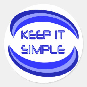 Eenvoudige herstelslogan-offerte in blauw houden ronde sticker