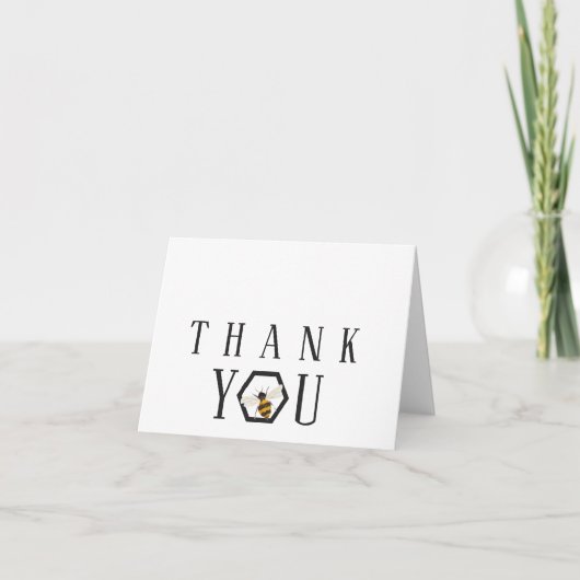 Eenvoudige hexagon Shape Honey Bee Hartelijk dank Kaart (Voorkant)