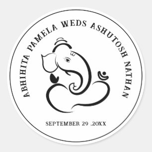Eenvoudige Hindoe bruiloft Ganesha Ronde Sticker