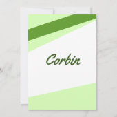 Eenvoudige hoekige groene uitnodiging (Achterkant)