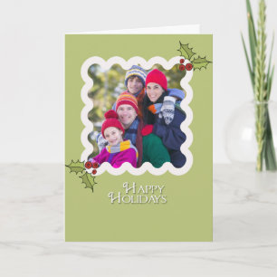 EENVOUDIGE HOLLY KERST KAART 5x7 Sjabloon