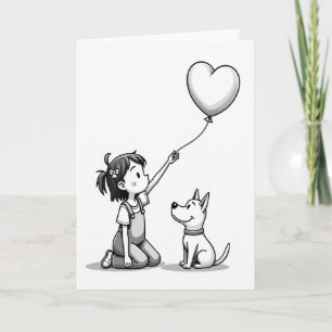 Eenvoudige Hond Liefde Kaart voor Meisje