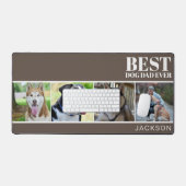 Eenvoudige Hond Papa Custom Vier Foto Collage Bureaumat (Keyboard & Muis)