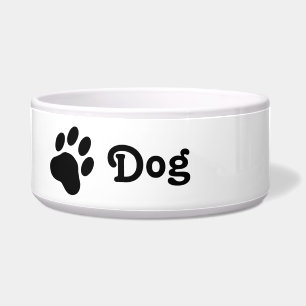 Eenvoudige hondenpoot Silhouette Met Tekst Hond Voerbakje