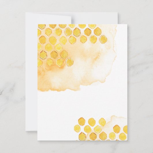 Eenvoudige Honey Bee Verjaardagsfeestuitnodiging Kaart (Achterkant)