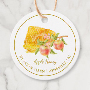 Eenvoudige Honeycomb Apple Infused Honey Hang Labe Bedankjes Labels