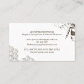 Eenvoudige Honeycomb Bee Retro Apiary Visitekaartje (Achterkant)