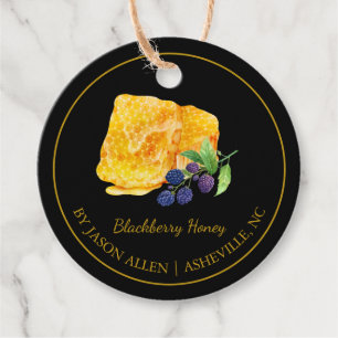 Eenvoudige Honeycomb Blackberry Infused Honey Hang Bedankjes Labels