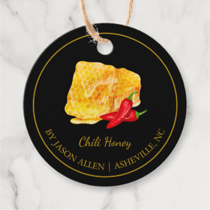 Eenvoudige Honeycomb Chili Infused Honey Hang Labe Bedankjes Labels