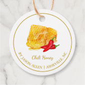 Eenvoudige Honeycomb Chili Infused Honey Hang Labe Bedankjes Labels (Voorkant)
