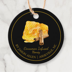 Eenvoudige Honeycomb Cinnamon Infused Honey Hang L Bedankjes Labels