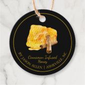 Eenvoudige Honeycomb Cinnamon Infused Honey Hang L Bedankjes Labels (Voorkant)