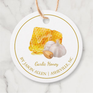 Eenvoudige Honeycomb Knoflook Geïnfundeerde Honey Bedankjes Labels