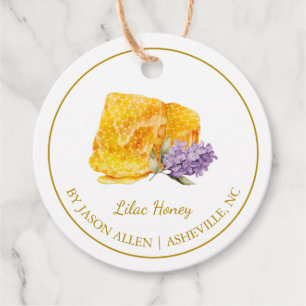 Eenvoudige Honeycomb Lila Infusie Honey Hang Label