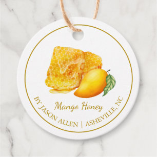 Eenvoudige Honeycomb Mango Geïnfundeerde Honey Han Bedankjes Labels