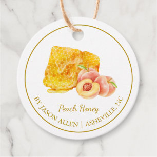 Eenvoudige Honeycomb Peach Geïnfundeerde Honey Han Bedankjes Labels