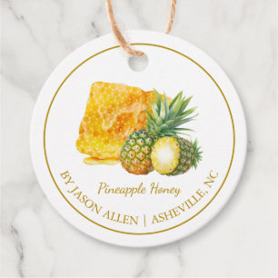 Eenvoudige Honeycomb Pineapple Infused Honey Hang Bedankjes Labels
