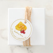 Eenvoudige Honeycomb Raspberry Infused Honey Hang Bedankjes Labels (In situ)