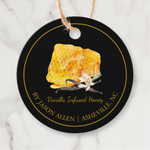Eenvoudige Honeycomb Vanilla Infused Honey Hang La Bedankjes Labels