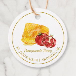 Eenvoudige Honingraat Granaatappel Honing Hang Lab Bedankjes Labels