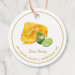 Eenvoudige honingraat Limoen geïnfundeerde Honey H Bedankjes Labels