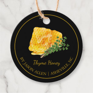 Eenvoudige honingraat tijm geïnfundeerde Honey Han Bedankjes Labels