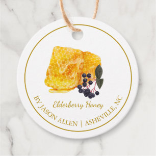 Eenvoudige honingraat vlierbes geïnfundeerde Honey Bedankjes Labels