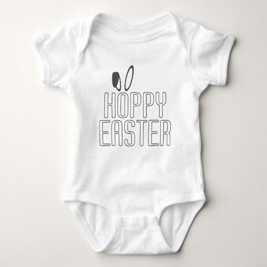 Eenvoudige Hoppy Easter Pun Typografie | kostuum Romper (Voorkant)