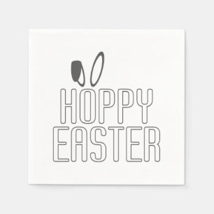 Eenvoudige Hoppy Easter Pun Typografie   Papieren  Servet
