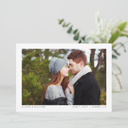 Eenvoudige Horizontale Foto Opslaan Datum Kaart (Staand voorkant)