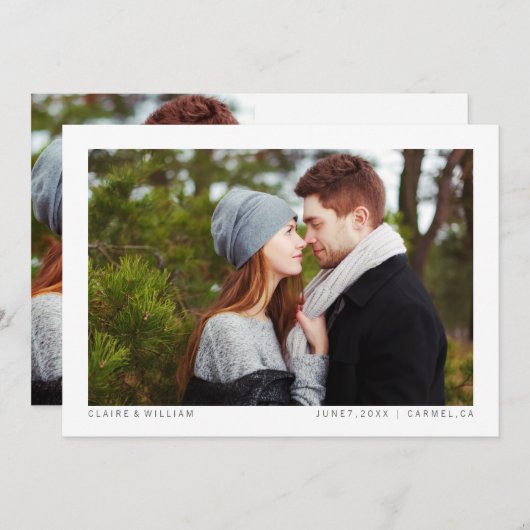 Eenvoudige Horizontale Foto Opslaan Datum Kaart (Voorkant / Achterkant)