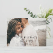 Eenvoudige horizontale foto van Elegant slaat de d Save The Date (Staand voorkant)