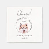 Eenvoudige Husky Hond Bruiloft Cocktail servetten (Voorkant)