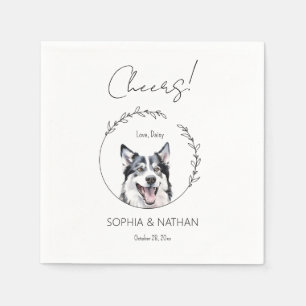 Eenvoudige Husky Hond Bruiloft Cocktail servetten