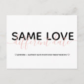 Eenvoudige Huwelijksdatum Wijzigen Typografie Foto Aankondigingskaart (Voorkant)