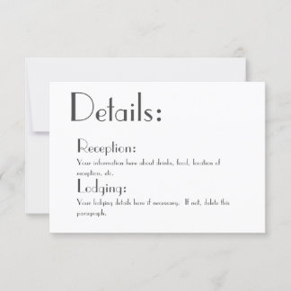 Eenvoudige Huwelijksdetails Kaart