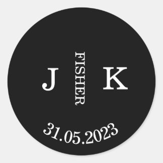 Eenvoudige Huwelijksstickers Ronde Sticker