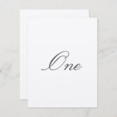 Eenvoudige huwelijkstafelnummers kaart (Voorkant / Achterkant)