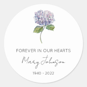 Eenvoudige Hydrangea Herdenking Klassieke Ronde St Sticker